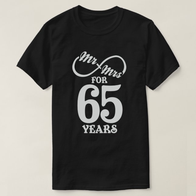 T-shirt M. & Mme Pour 65 ans 65e anniversaire de Mariage (Design devant)