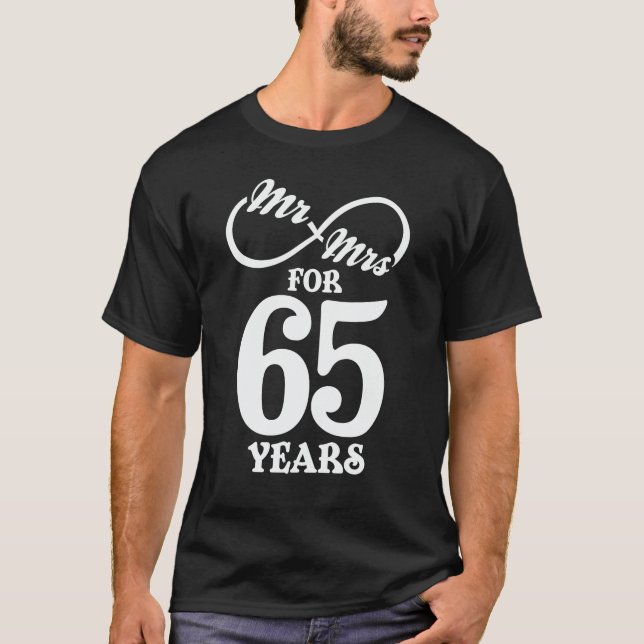 T-shirt M. & Mme Pour 65 ans 65e anniversaire de Mariage (Devant)