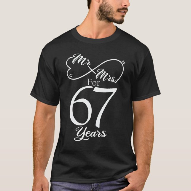 T-shirt M. & Mme Pour 67 ans 67e anniversaire de Mariage (Devant)