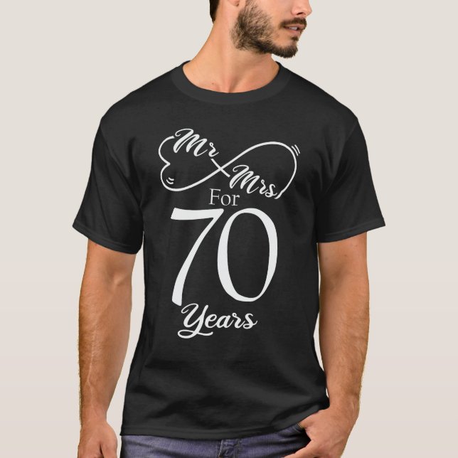T-shirt M. & Mme Pour 70 ans 70e anniversaire de Mariage (Devant)