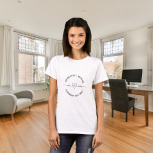 T-shirt M. mrs white black newlyweds noms