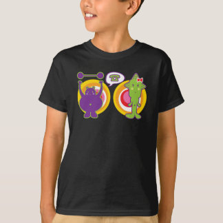 T-shirt M. Purple & Miss Green Cute Caractère de dessin an