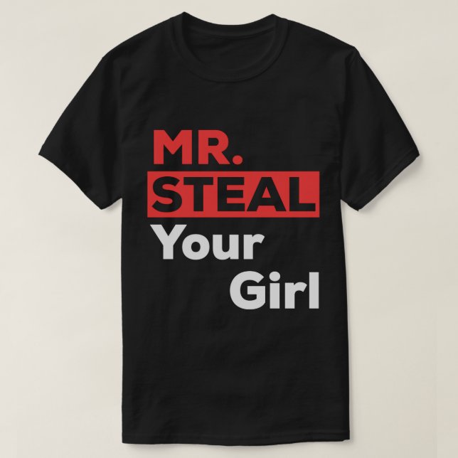 T-shirt M. Steal Your Girl Boys Cute Kids Funny Gift Valen (Design devant)