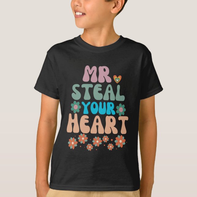 T-shirt M. Steal Your Heart Valentines Day for kids 2024 (Devant)