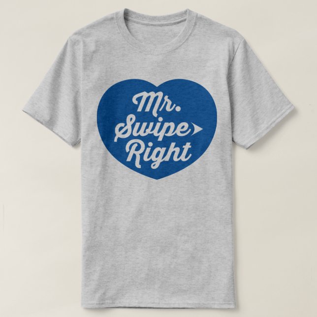 T-shirt M. Swipe Application Mobile Dating Right Slogan am (Design devant)