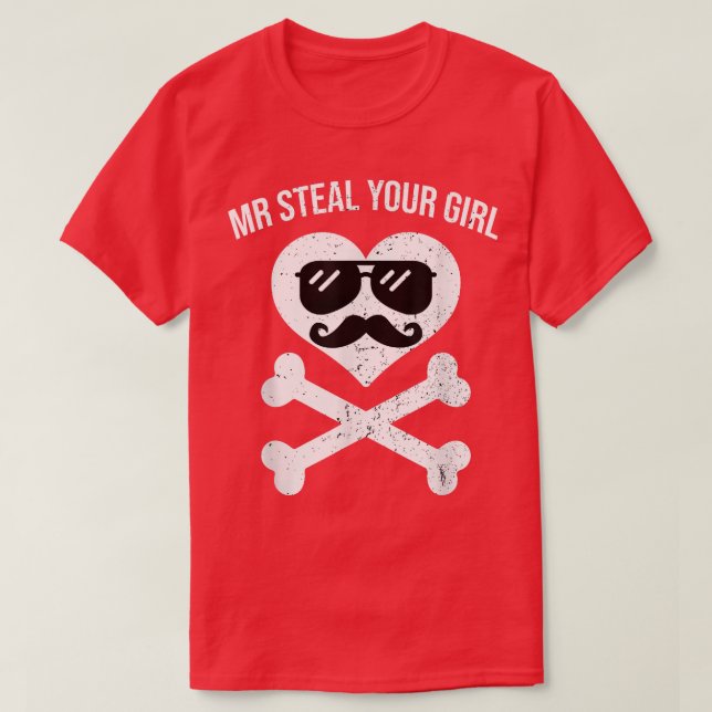 T-shirt m vole ta fille Skeleton Bones Valentines Day  (Design devant)