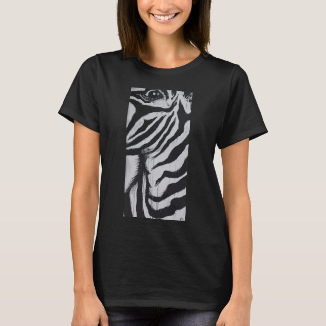 T-shirt M. Zebra African Wildlife Animal Portrait Art (Devant)