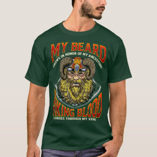 T-shirt Ma Barbe Grandit En L'Honneur De Mes Ancêtres Viki