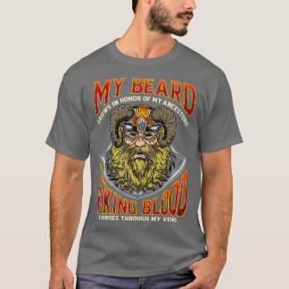 T-shirt Ma Barbe Grandit En L'Honneur De Mes Ancêtres Viki