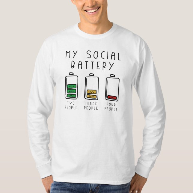 T-shirt Ma batterie sociale (Devant)