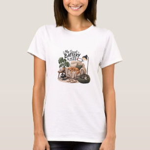 T-shirt Ma batterie sociale est à 1% Humour de chien intro