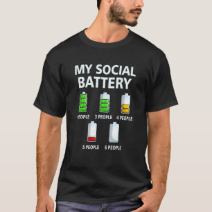 T-shirt Ma batterie sociale Faible énergie Anti-introverti