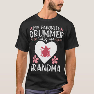 T-shirt Ma batteuse préférée m'appelle grand-mère percussi
