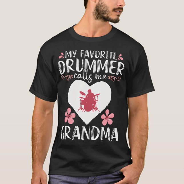 T-shirt Ma batteuse préférée m'appelle grand-mère percussi (Devant)