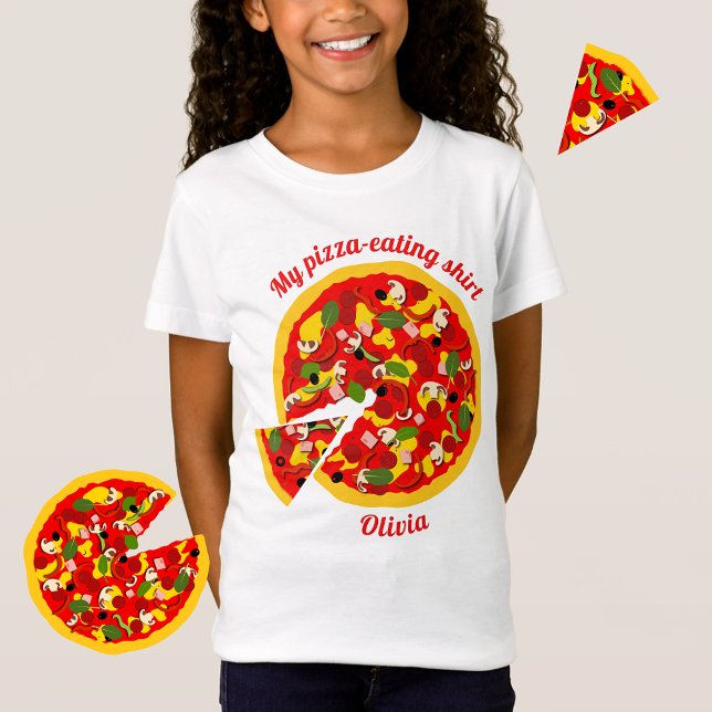 T-Shirt Ma chemise à manger à la pizza personnalisée (Créateur téléchargé)