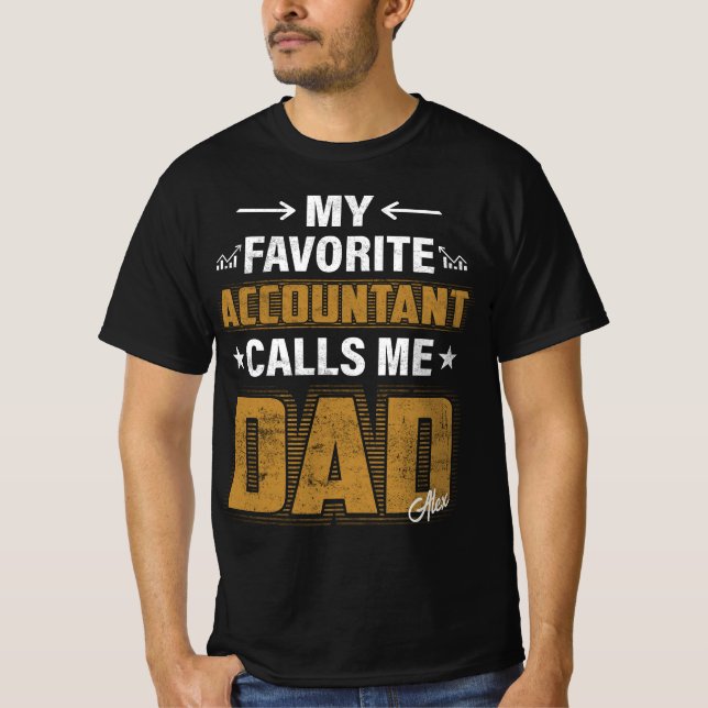 T-shirt Ma chemise comptable préférée avec nom customisé (Devant)