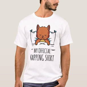 T-shirt Ma chemise de sieste officielle avec Cat couché
