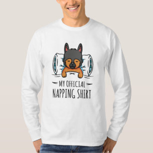 T-shirt Ma chemise de sieste officielle avec chien couchan