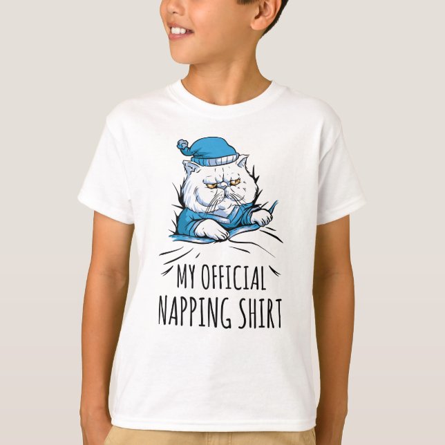 T-shirt Ma chemise de sieste officielle avec chien couchan (Devant)