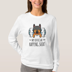 T-shirt Ma chemise de sieste officielle avec chien couchan