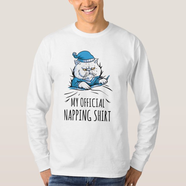 T-shirt Ma chemise de sieste officielle avec chien couchan (Devant)