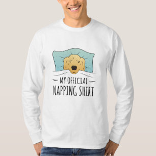 T-shirt Ma chemise de sieste officielle avec chien couchan