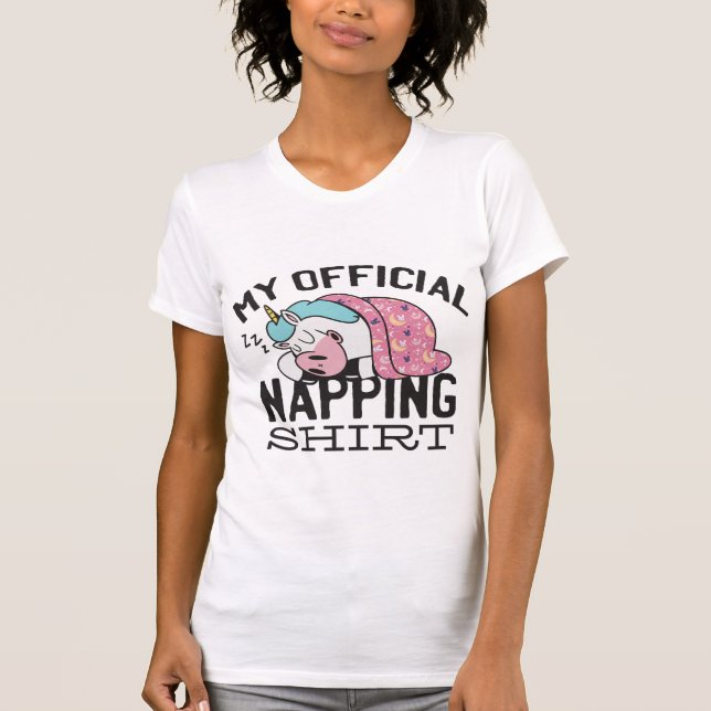 T-shirt Ma chemise de sieste officielle - Lazy sommeil Uni (Devant)