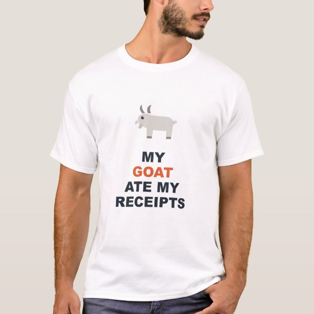 T-shirt Ma chèvre a mangé mes reçus (Devant)