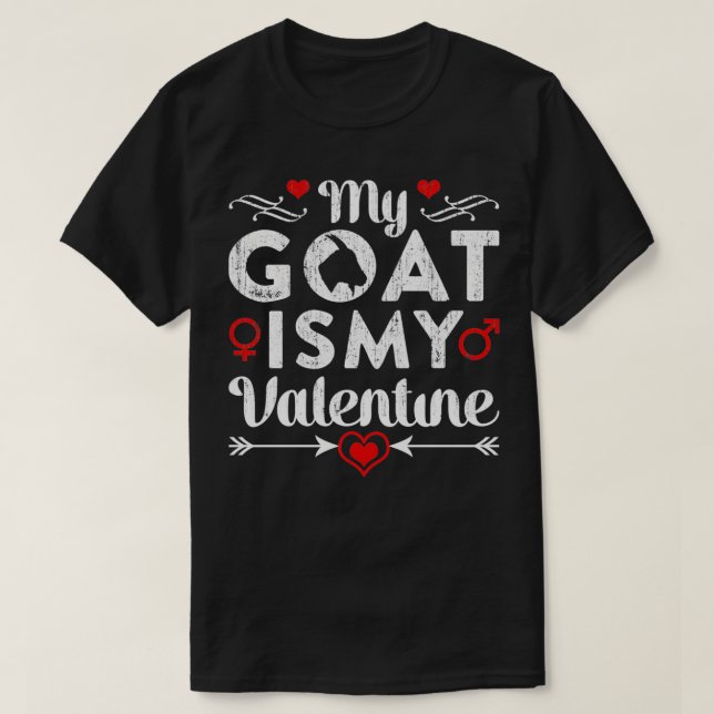 T-shirt Ma chèvre est ma Saint Valentin mignonne, les amat (Design devant)