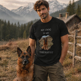 T-shirt Ma chienne est ma thérapeute photo noir