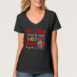 T-shirt Ma classe est pleine de chers coeurs Professeur Sa
