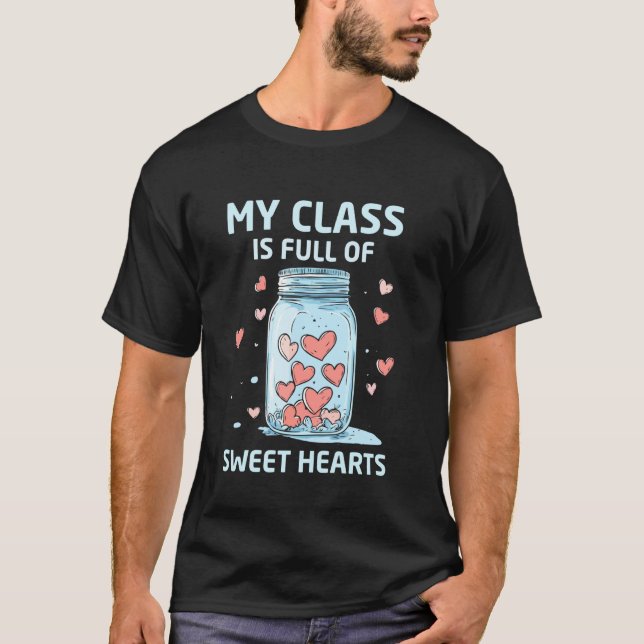 T-shirt Ma classe est pleine de cœurs doux (Devant)