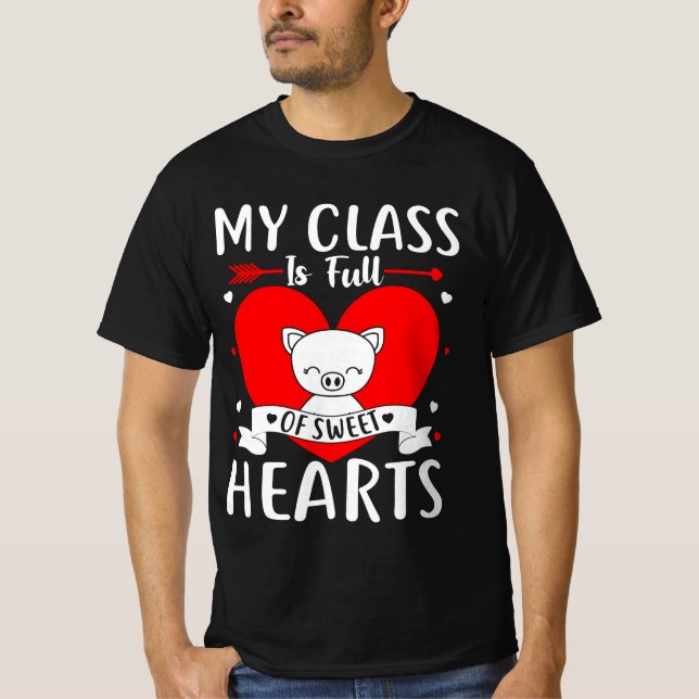 T-shirt Ma Classe Est Pleine De Coeurs Sucrés Valentine (Devant)