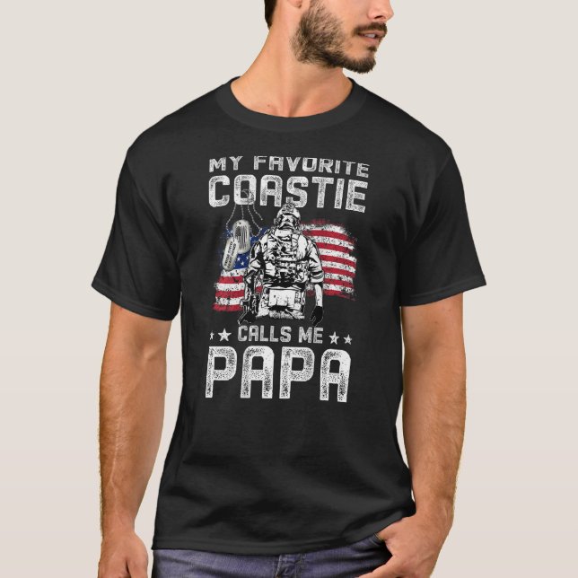 T-shirt Ma Côte Favorite M'Appelle Papa Proud Coast Guar (Devant)