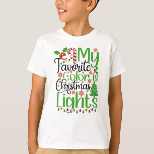 T-shirt Ma couleur préférée est Christmas Lights-55667