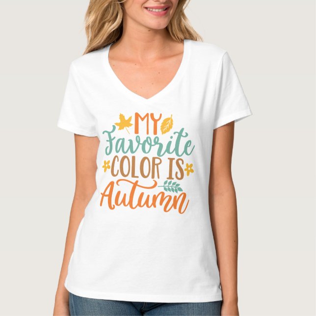T-shirt Ma couleur préférée est l'automne (Devant)