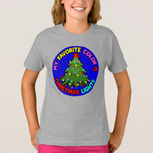 T-shirt Ma couleur préférée est les lumières de Noël Arbre