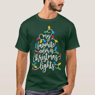T-shirt Ma Couleur Préférée Est Les Lumières De Noël Arbre