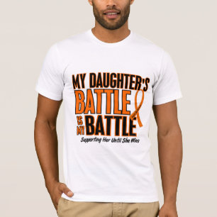 T-shirt Ma de bataille leucémie de fille trop