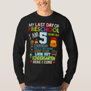 T-shirt Ma Dernière Journée De Maternelle D'École Préscola