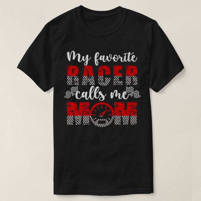 T-shirt Ma favorite Racer Calls Me Maman Proud Racing Mama (Design devant)