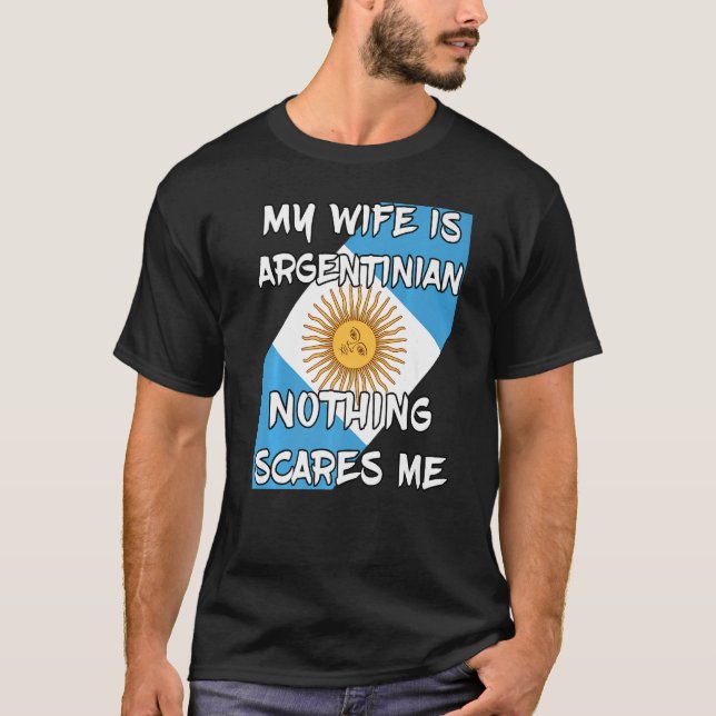 T-shirt Ma femme est argentine Argentine Racines Patrimoin (Devant)