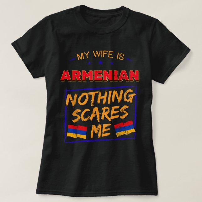 T-shirt Ma Femme Est Arménienne Arménie Patrimoine Racines (Design devant)