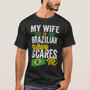 T-shirt Ma Femme Est Brésilienne Le Drapeau Des Racines Du