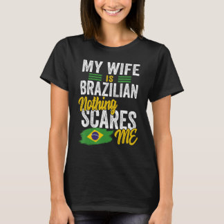 T-shirt Ma Femme Est Brésilienne Le Drapeau Des Racines Du