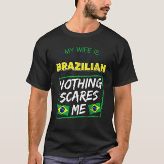 T-shirt Ma Femme Est Brésilienne Patrimoine Racines Drapea