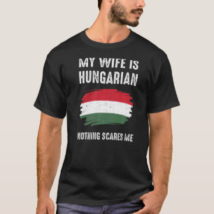 T-shirt Ma femme est Hongroise Hongrie Fierté Drapeau Héri