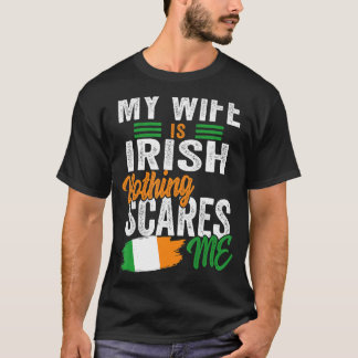 T-shirt Ma femme est irlandaise Irlande Heritage Roots Fla