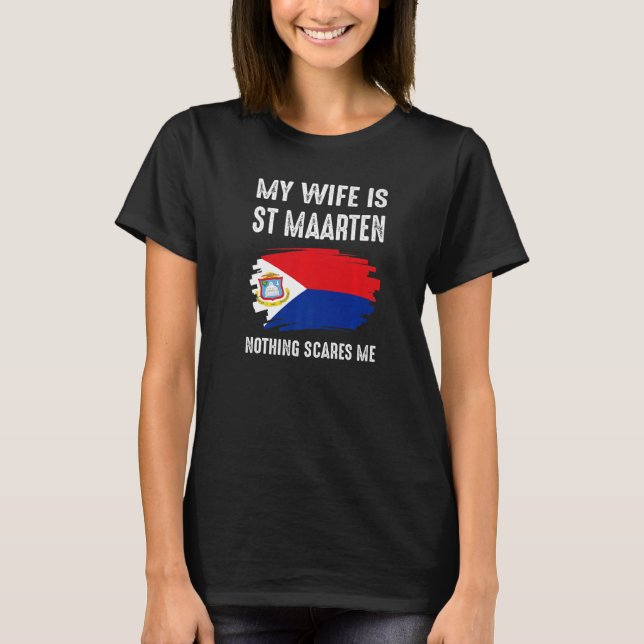 T-shirt Ma Femme Est La Fierté Saint-Maarten Racines Du Pa (Devant)