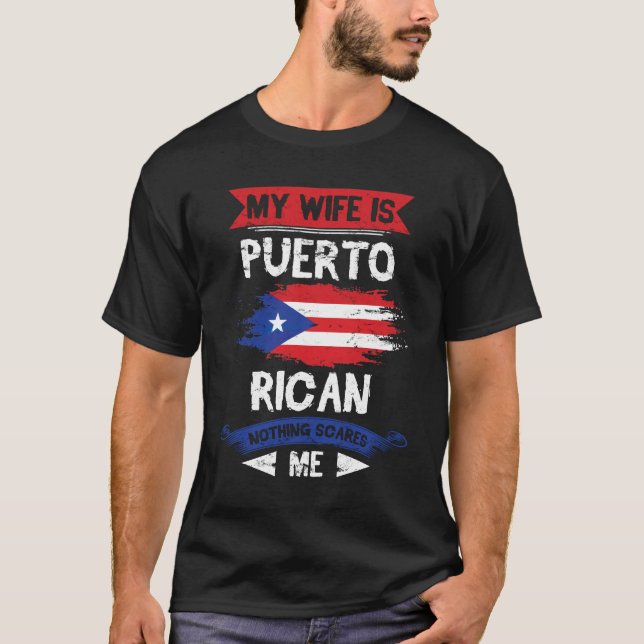 T-shirt Ma Femme Est La Racine Du Patrimoine De Porto Rico (Devant)